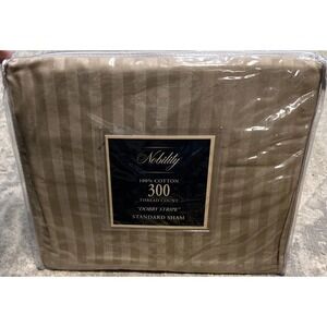 NEW NOBILITY DOBBY STRIPE TAUPE One Standard Sham.